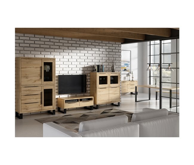 Suporte para TV com 2 gavetas 124 cm Eden Madeira