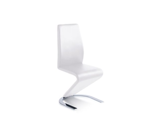 Pack 2 cadeiras de jantar Rin simile leather Branco
