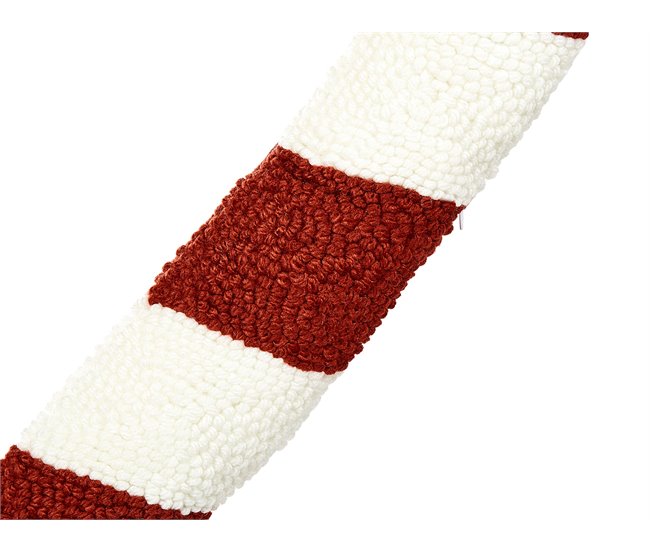 Beliani Almofada decorativa CANDY CANE Branco/ Vermelho