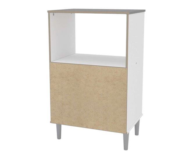 Armário auxiliar da cozinha da micro-ondas com tampa Branco/cinza