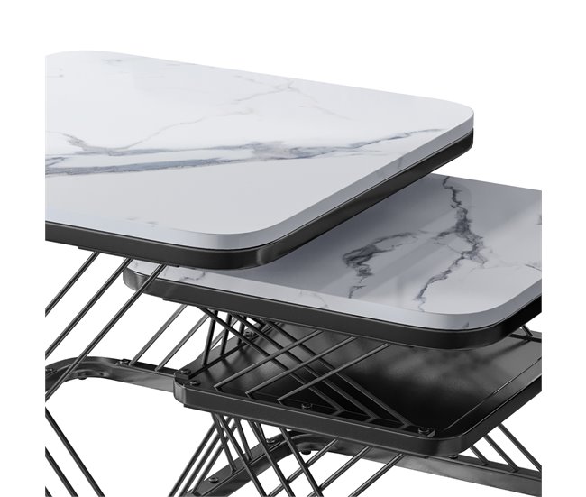 Mesa de centro, mesa de sala, mesa de sofá. 60x45 Branco/ Preto