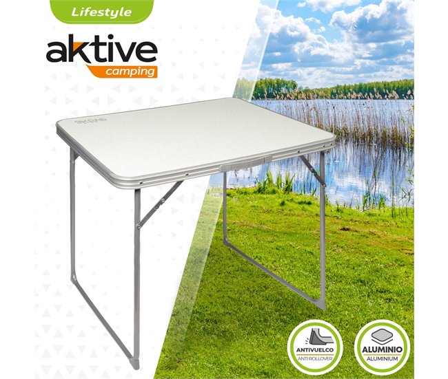 Mesa dobrável para campismo Aktive branco Branco