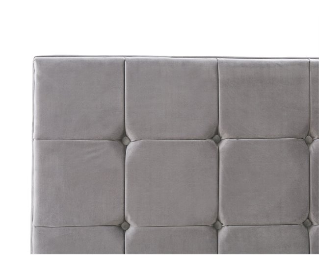 Beliani Cama com estrado Veludo AMBERT 188x212 Cinza
