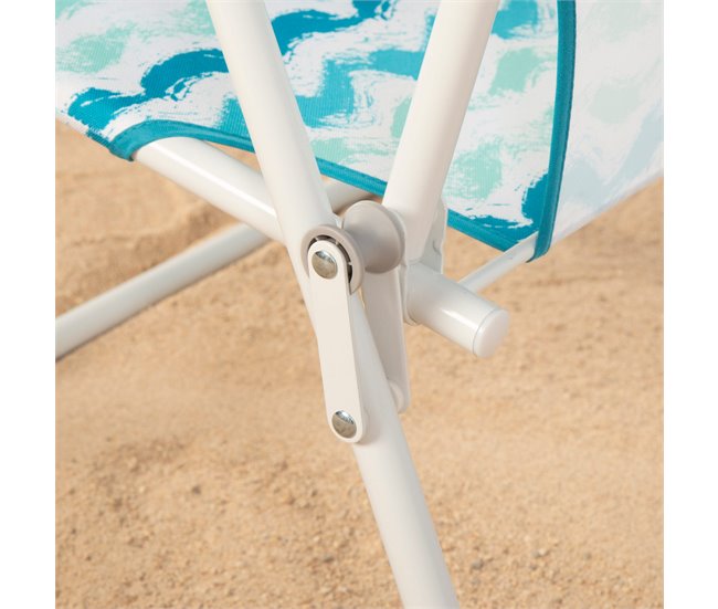 Aktive Cadeira de praia dobrável com encosto baixo e bolso para as costas Azul