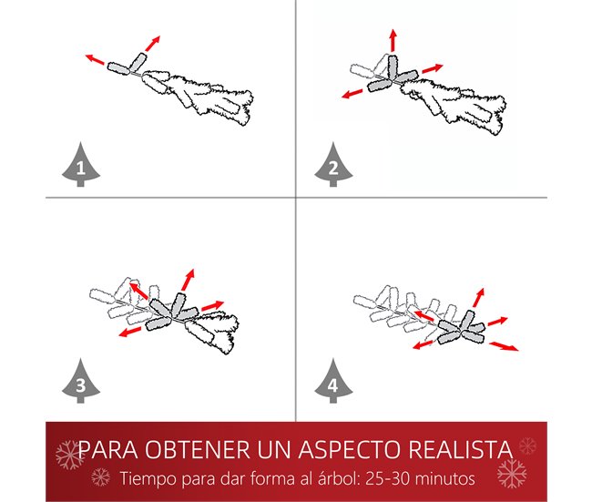 Árvore de Natal PVC e Aço HOMCOM, casa - natal Multicor