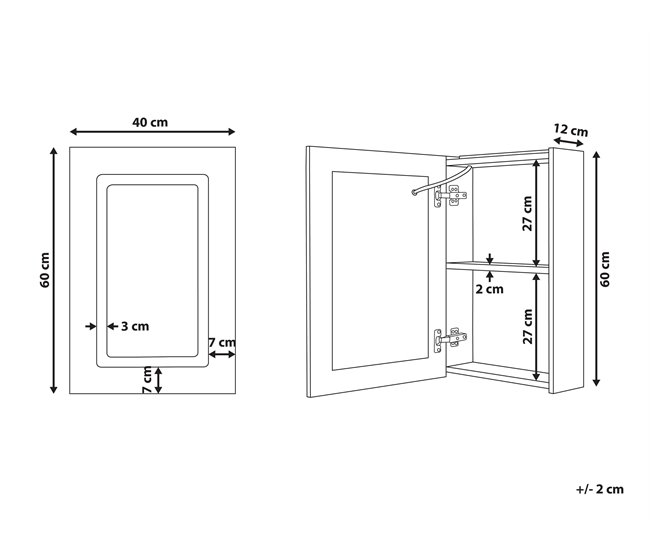 Beliani Mueble de baño con espejo Madera contrachapada CONDOR Preto