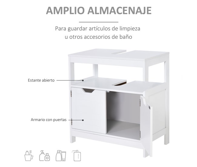 Armário Casa de Banho Placa de MDF kleankin, casa - casa de banho 60 Branco