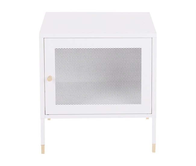 Beliani Mesinha de cabeceira OSSETT 45 Branco