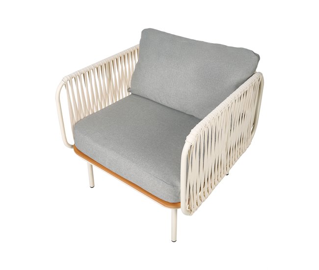 Beliani Cadeira de jardim SENISE Branco/cinza