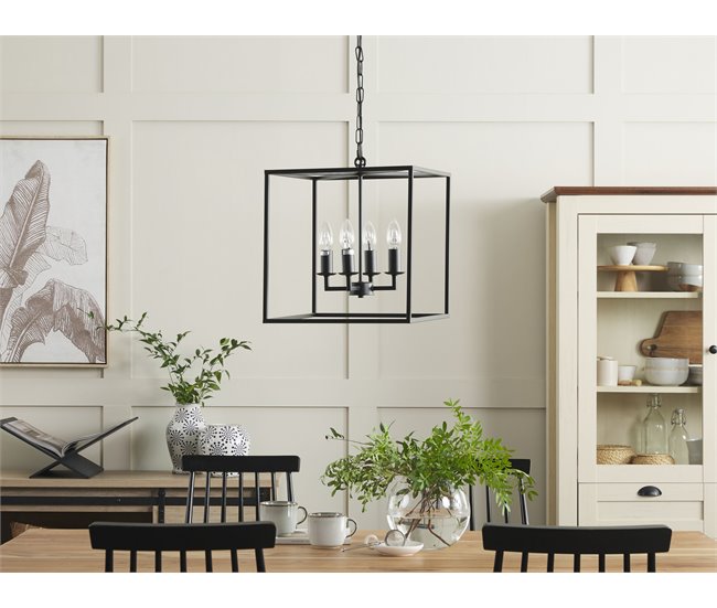 Beliani Candeeiro de tecto WANCHET Preto