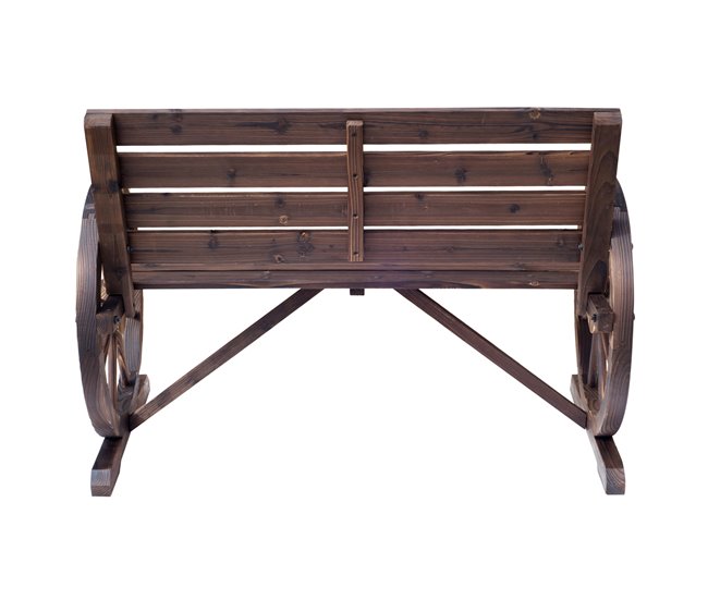 Banco de Jardim Madeira de Abeto Outsunny 105x56 Castanho