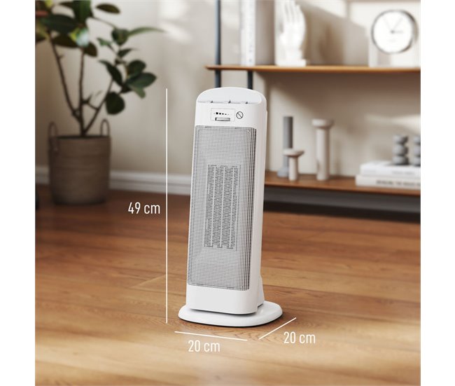 Aquecedor Elétrico ABS e PA HOMCOM Branco