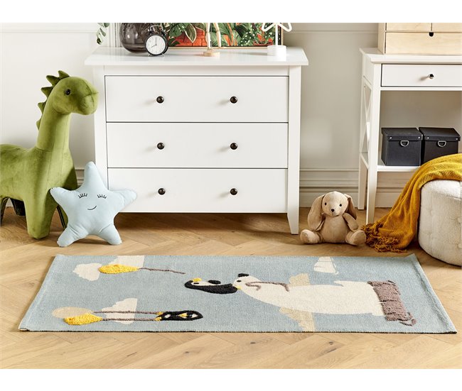 Beliani Tapetes para crianças BARUS Azul