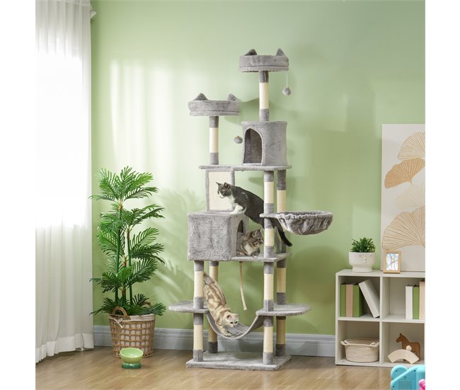 Arranhador para Gatos Aglomerado e Sisal PawHut Cinza