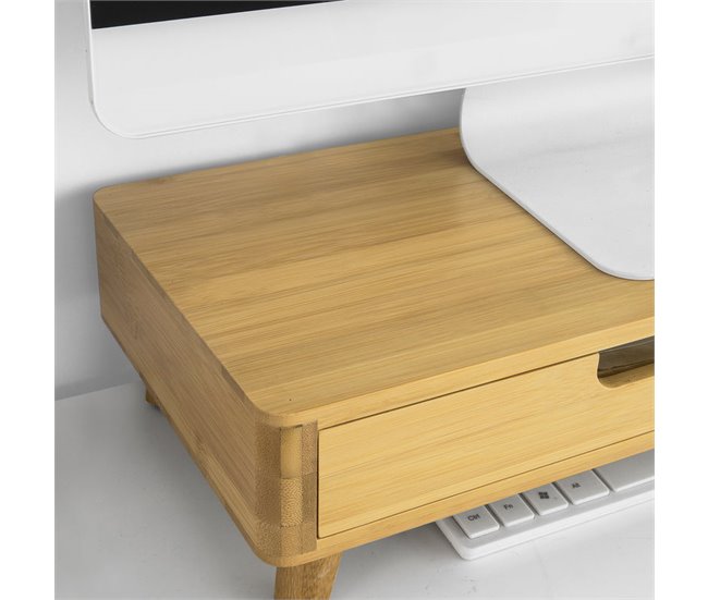 Suporte para monitor e computador portátil BBF06-N SoBuy Natural