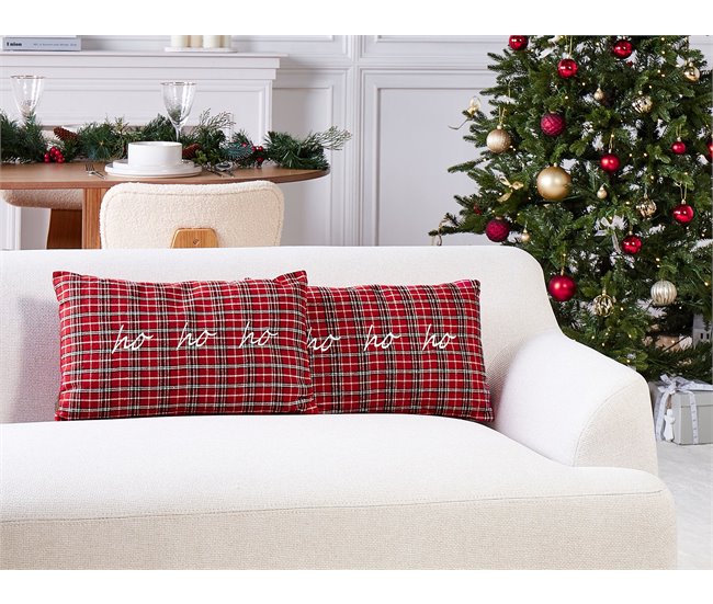 Beliani Almofada decorativa MOCHI Vermelho