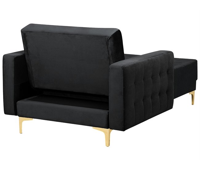 Beliani Chaise longue Veludo ABERDEEN Areia