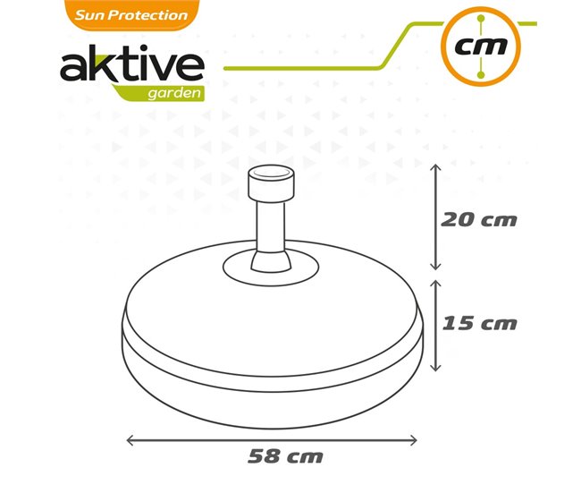 Base para guarda-sol circular branco 25-48 mm Aktive Branco