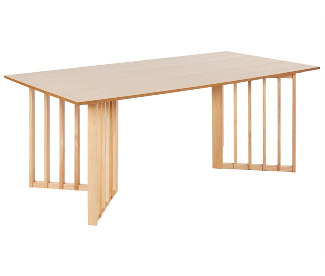 Beliani Mesa de jantar LEANDRA Castanho