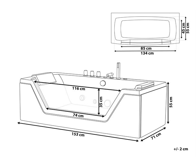 Beliani Banheira de interior SAMANA 71x153 Branco