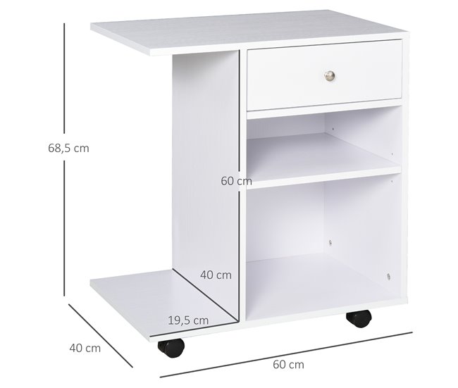 Armário para Impressora Melamina Vinsetto Branco