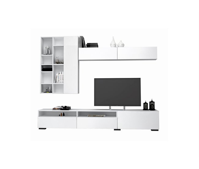 Compacto de TV White cor branca 270 cm Branco