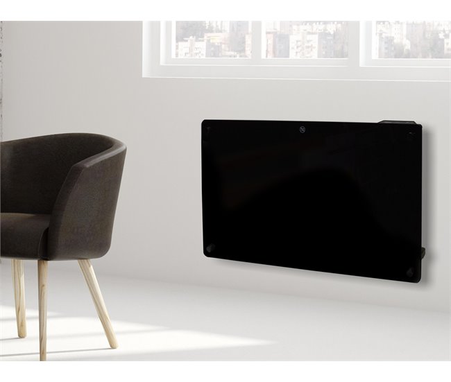 Radiador com painel de vidro e controlo WiFi App Preto