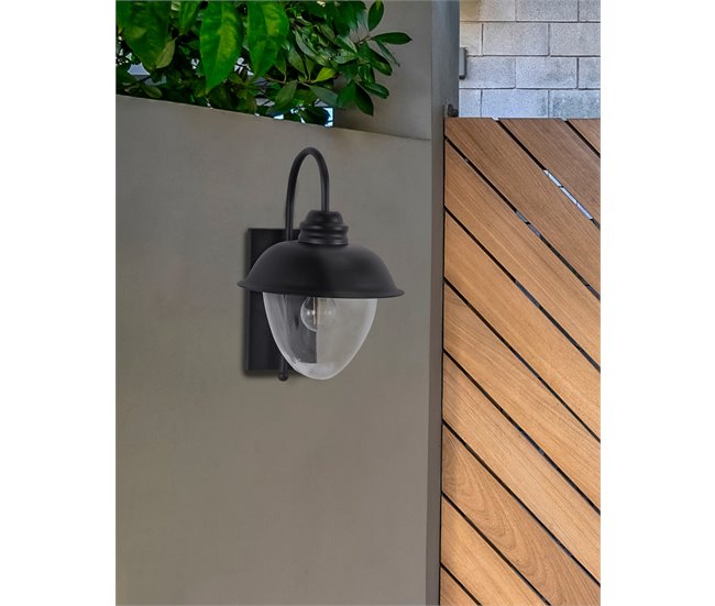 Beliani Iluminação de parede para exterior BANKA Preto
