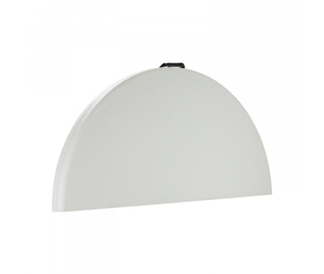 Mesa dobrável redonda efeito granito O91 121x121 Branco