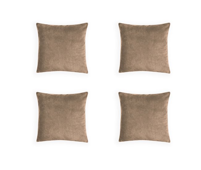  Acomoda Textil - 4 capas de almofada em veludo. Camel