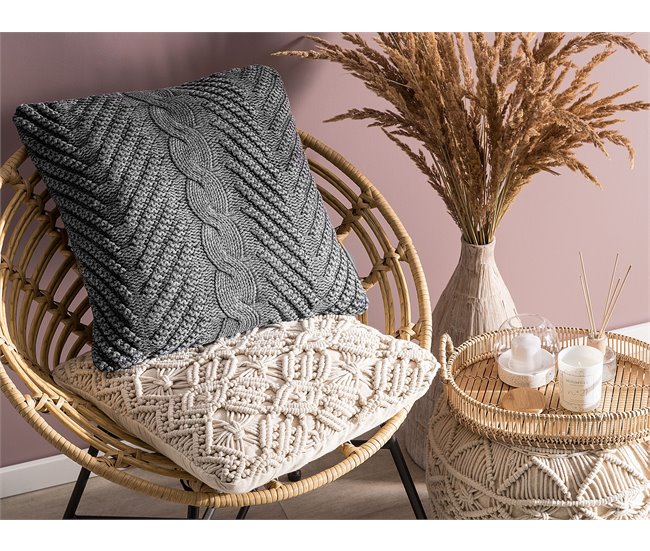 Beliani Almofada decorativa KONNI Cinza Escuro