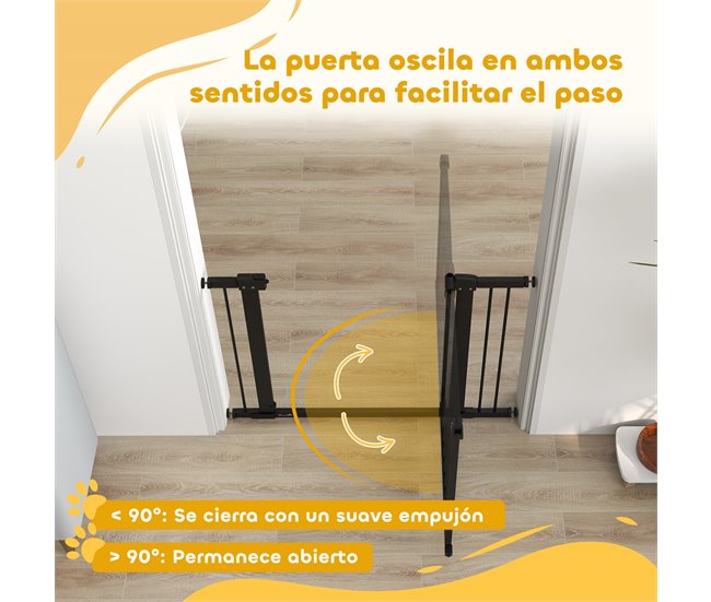 Barrera de Segurança para Cães Acero e PA PawHut Preto