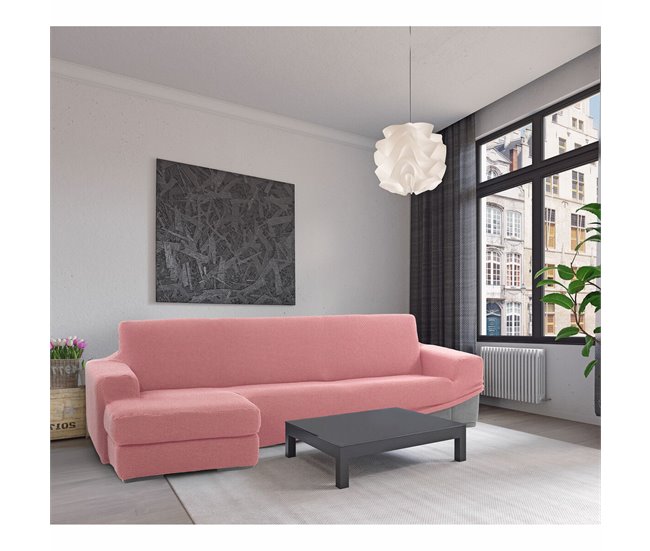 Cobertura para chaise longue com braço esquerdo curto NIAGARA Rosa Talco
