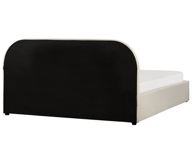 Beliani Cama com armazenamento Bouclé QUILLIEN 172x217 Bege