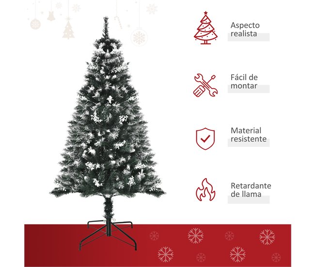 Árvore de Natal PVC e Aço HOMCOM, casa - natal Verde