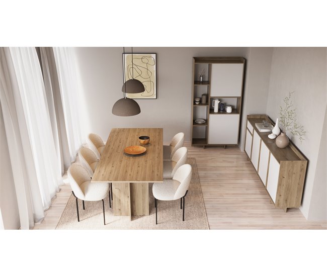 Mesa de jantar extensível 160cm CLAP Carvalho
