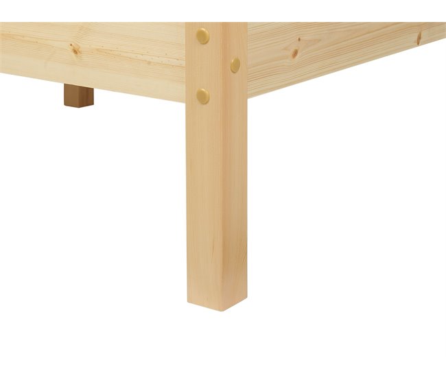 Beliani Cama com estrado Pinho GIVERNY 189x208 Branco