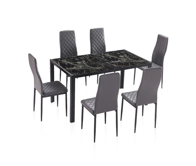  Mesa de jantar Lacey 135x80 Cinza