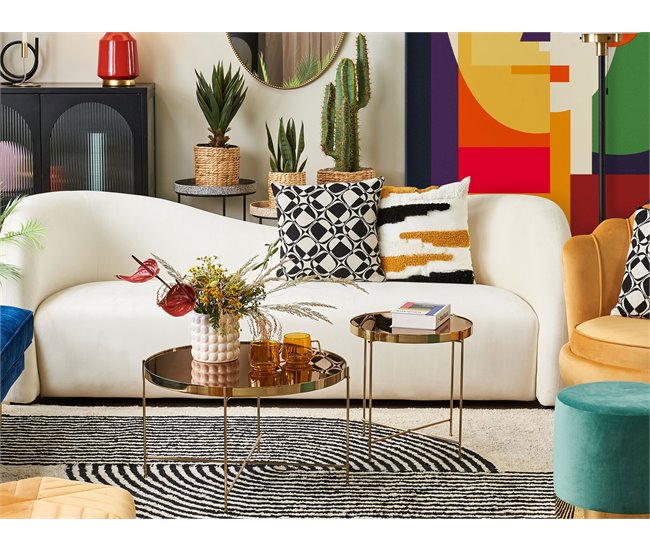 Beliani Mesa auxiliar LUCEA 40x40 Dourado