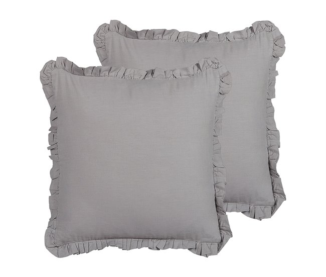 Beliani Almofada decorativa GLABRA Cinza
