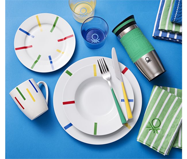 Serviço de Loiça LISTRADA 12 peças marca BENETTON Branco