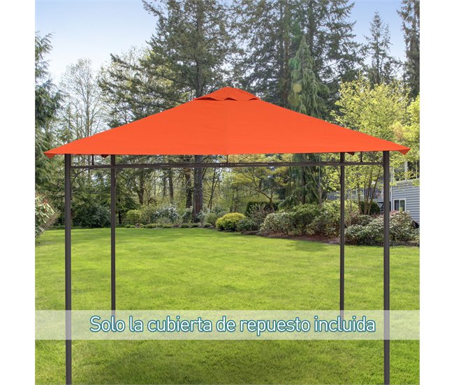 Toldo de Reposição para Pérgola Poliéster Outsunny 2x2 Laranja