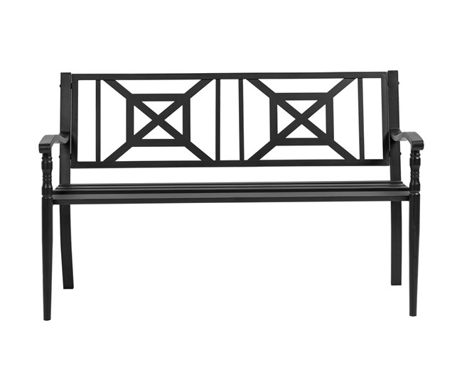 Banco de Jardim Aço Outsunny 128x62 Preto