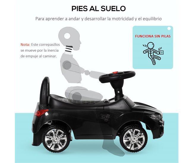 Carro Andador PP e Metal HOMCOM Preto