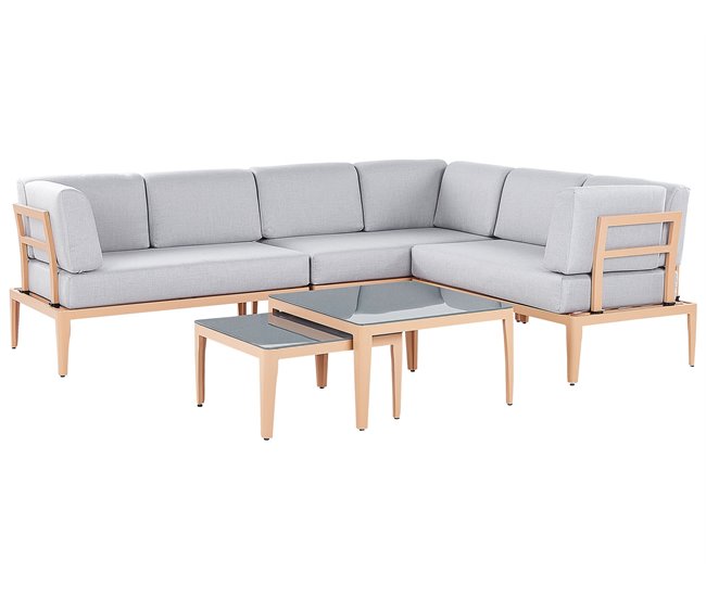 Beliani Conjunto lounge RIMA III Cinza