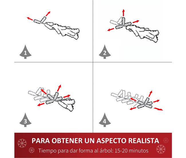 Árvore de Natal PVC, Aço HOMCOM, casa - natal Verde