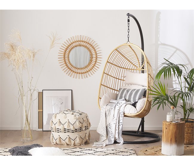 Beliani Sillón colgante CASOLI Cinza
