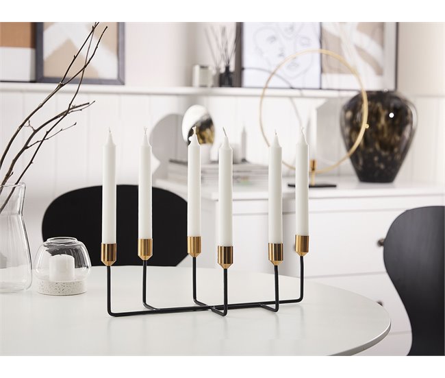 Beliani Candelabro BANGKA Preto