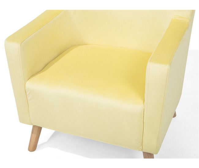 Beliani Poltrona com braços ONEIDA Amarelo