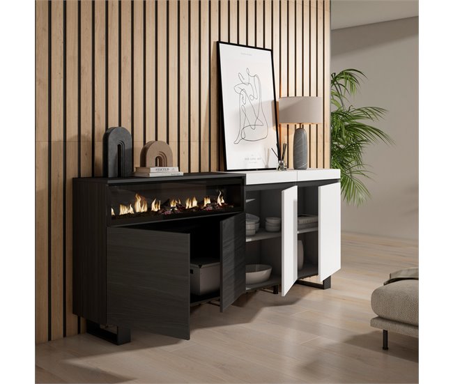 Aparadores para sala 200 Branco/ Preto